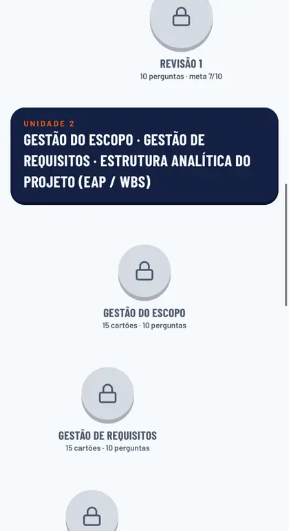 Jornada de módulos e revisões do DuoPlan