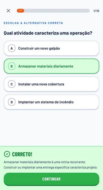 Pergunta respondida corretamente no DuoPlan